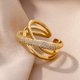thumbnail image 4 of Fashion Gold Color Stainless Steel Rings For Women Chain Hollow Out Crystal Zircon Finger Ring Jewelry 2023 Gift anillos mujer, 4 of 5