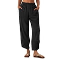 thumbnail image 3 of Anygrew Womens Baggy Wide Leg Pants Elastic Waisted Casual Palazzo Harem Pants Summer Beach Trousers with Pockets S-XXL, 3 of 9