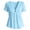Blue#linen peplum blouses, variant on aohooy Linen Tops Women Empire Waist Button Blouses V Neck Peplum Tops Elegant Dressy Casual Summer Short Sleeve T-Shirt Navy,M