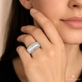 thumbnail image 5 of Sterling Silver Wide Statement Ring for Women – Square Cut CZ Cocktail Ring, 5 of 9