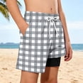 thumbnail image 4 of LIBRCLO Boys Swim Trunks with Compression Liner 11 Years Swimwear Hawaiian Quick Dry Kids 2 in 1 Board Shorts Casual Bathing Suits Swimsuits Summer Beach Shorts Gray, 4 of 8