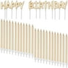 37 Count Metallic Gold Long Thin Cake Candles with Holder and Letter Candle "HAPPY BIRTHDAY" Cake Topper Value Pack, for Women Men Birthday Party Decoration Celebration