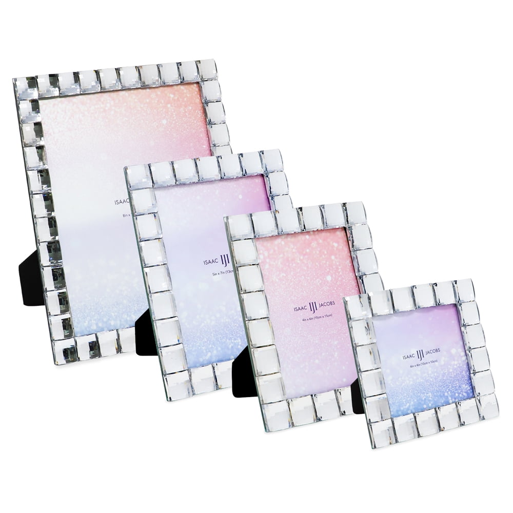 Isaac Jacobs 8x10 Clear Jewel Picture Frame for Tabletop Display