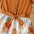 thumbnail image 3 of PatPat Girl Dresses Ruffled Floral Splice Belted Flutter Sleeveless Summer Outfits Sizes 4-12, 3 of 6
