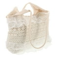 thumbnail image 5 of FELTECHELECTR 1Set White Purses for Women Woven Beach Bag Casual Beige Polyester Large Capacity Women Shopping, 5 of 8