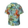 thumbnail image 2 of KLL Retro Seamless Flying Butterflies Print Men's Shirt Short Sleeve Button Down Summer Cuba Beach Shirts- Medium, 2 of 7
