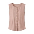 thumbnail image 5 of Linen Cotton Button Tank Top For Women Sleeveless Relaxed Fit Summer Casual Wear Versatile Lightweight Breathable Everyday Top, 5 of 8