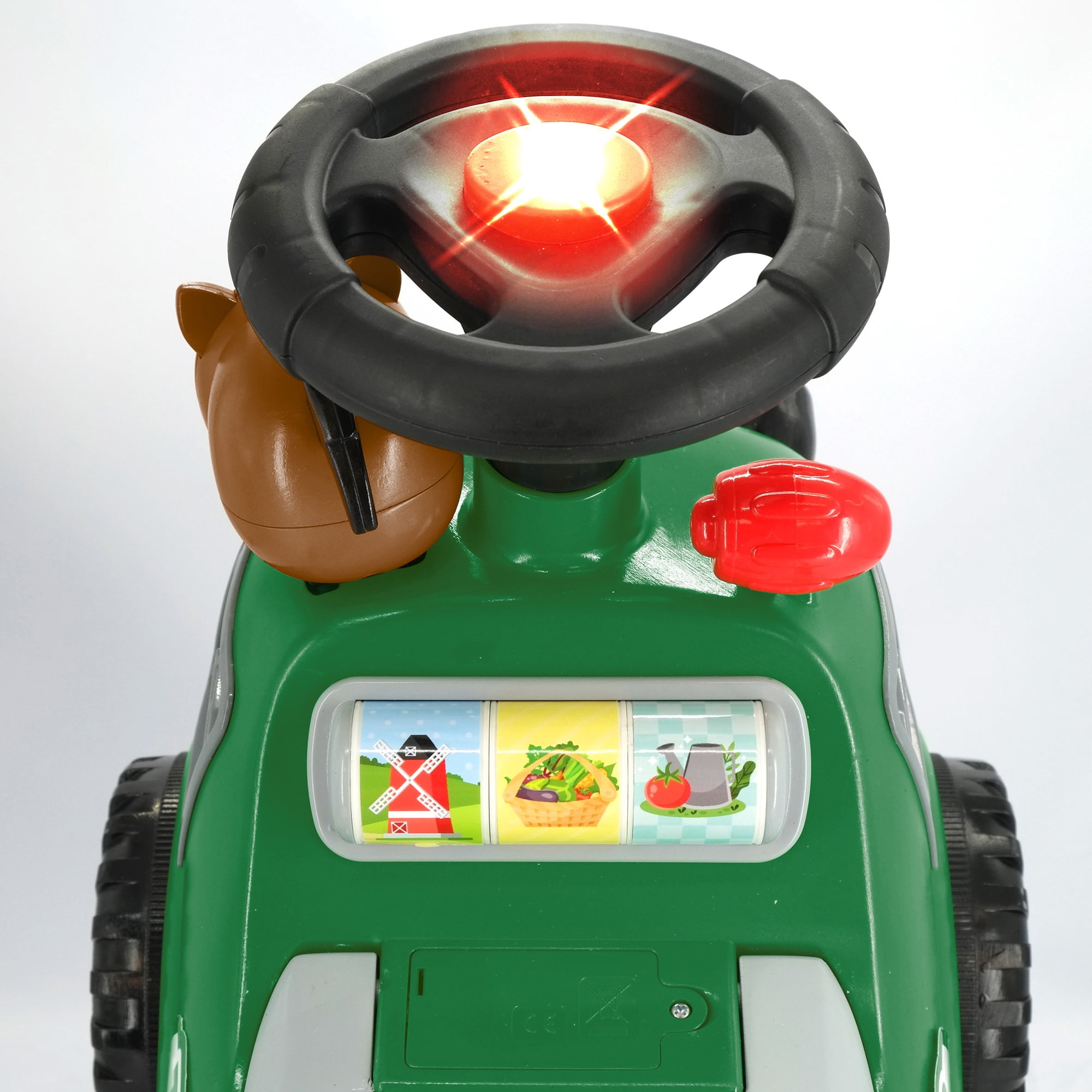Kiddieland: My First Ride-On - Farm Tracker - Lights & Sounds Foot-To-Floor Vehicle, Toy Zoom Horse, Storage Seat, Push-Pull Handle, Toddlers 12-36mo