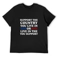 thumbnail image 3 of Support The Country You Live In Vivacious Men's Cotton Short Sleeve HD Print Tee for Casual T-Shirt Crew Neck Top Black L, 3 of 7