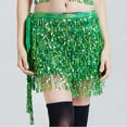 thumbnail image 2 of Women Sequin Tassel Skirts Set Fashionable Fringe Sparkly High Waist Mini Skirt Scarf Wrap Belly Dance Performance Festival Bodycon Glitter Skirt Casual Streetwear Outfits, 2 of 5