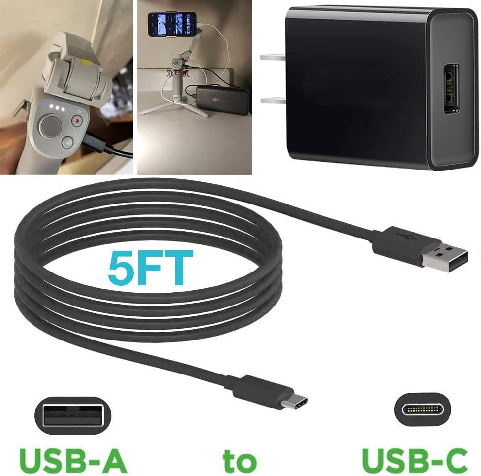 5FT USB C Gimbal Stabilizer Adapter Charger Cable for DJI OM5, OM4, OM4 SE, OM3,OSMO 5, Mobile 3, Ronin-SC, RS 2, RSC 2, OSMO Pocket 2, Action 2, DJI Phone Stabilizer Charging Power Cord