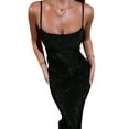 thumbnail image 3 of Sparkly Sequin Prom Dress Maxi Mermaid Bodycon Formal Party Club Dress Black L, 3 of 9