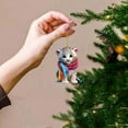 thumbnail image 4 of Cute Leopard Baby Christmas Tree Charm Car Decoration 2D Flat Acrylic Pendant for Festive Holiday Auto Interior Hangs Accessory, 4 of 6
