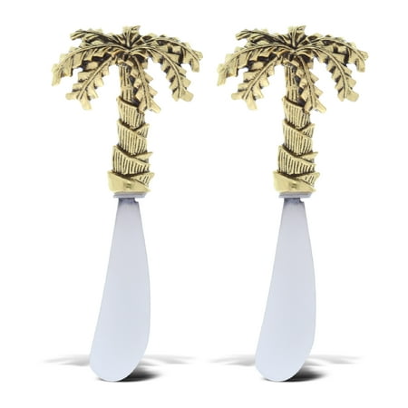 

KitchaBon Gold Stainless Steel Dip & Cheese Spreader Butter Spreader Utensils for Appetizer Metal Cheese Spreaders Kitchen Set of 2 - 4.75 - Palm Tree