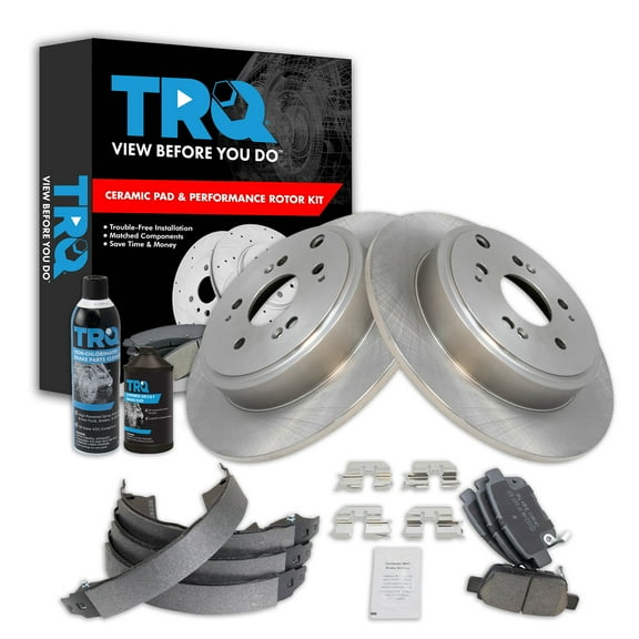 TRQ Rear Brake Pad & Rotor Kit BKA38665 Fits Select 2006-2014 Honda Ridgeline