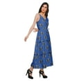 thumbnail image 3 of Moomaya Cotton V Neck Sleeveless Long maxi Dress Spaghetti Strap Casual Clothing, 3 of 6