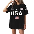 thumbnail image 2 of Axiiglly USA 250th Anniversary Women's Short-Sleeve Shirt Patriotic Flag Print Tee Shirts, Plus Size Loose Fit Holiday Womens Tops S-3XL, 2 of 6