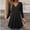 Black-A, variant on Women Fall Solid Long Sleeve Tunic Tops, V Neck Half Button Fake Pocket Loose Casual Mid-Length Flowy Pullover Blouses for Daily Layering Black XXXL(XXXL)