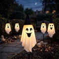 thumbnail image 2 of Halloween Ghost Stake Lights Set of 1, Witch Hat LED Ghost Pathway Lights Battery Operated, Indoor Outdoor Halloween Decorations, Spooky Lawn Light for Yard Garden Haunted House Porch Walkway Decor, 2 of 8