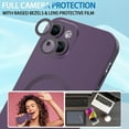 thumbnail image 2 of Magnetic Case for iPhone 14 Plus Phone Case for Women, [Adaptation with Magsafe] Matte Luxury Soft Metallic Luster Design for iPhone 14 Plus 6.7'' with Camera Protector-Purple, 2 of 7