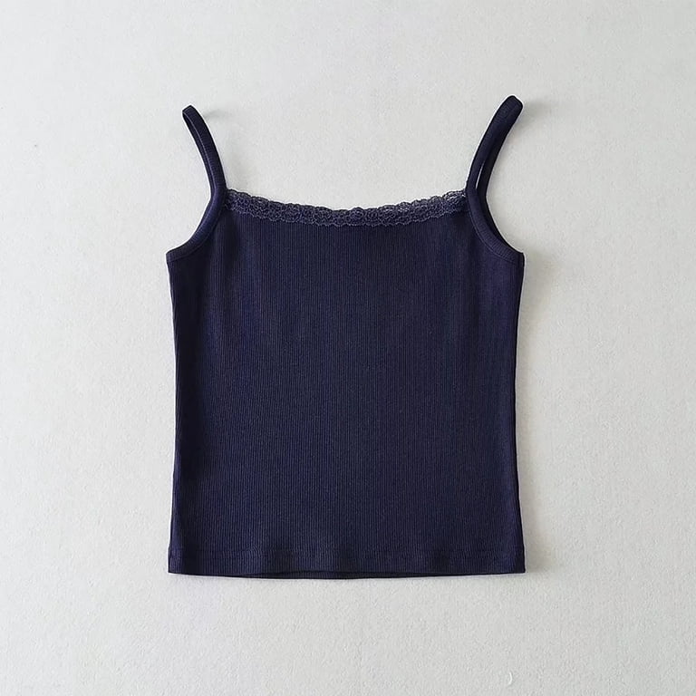 Jewelreauty Spaghetti Strap Tank Top Women Cotton Sleeveless Slim