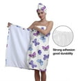 thumbnail image 5 of Colevkie 2 Pcs Bath Skirt & Shower Cap Bath Wrap Set for Women Absorbent Quick Drying Beach Towel Hair Drying Cap for Travel Portable Adjustable Printed Butterflies Pattern, 5 of 8