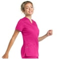 thumbnail image 3 of Landau ProFlex Tailored Fit Comfort Stretch 3-Pocket Scrub Top for Women 4160, 3 of 5
