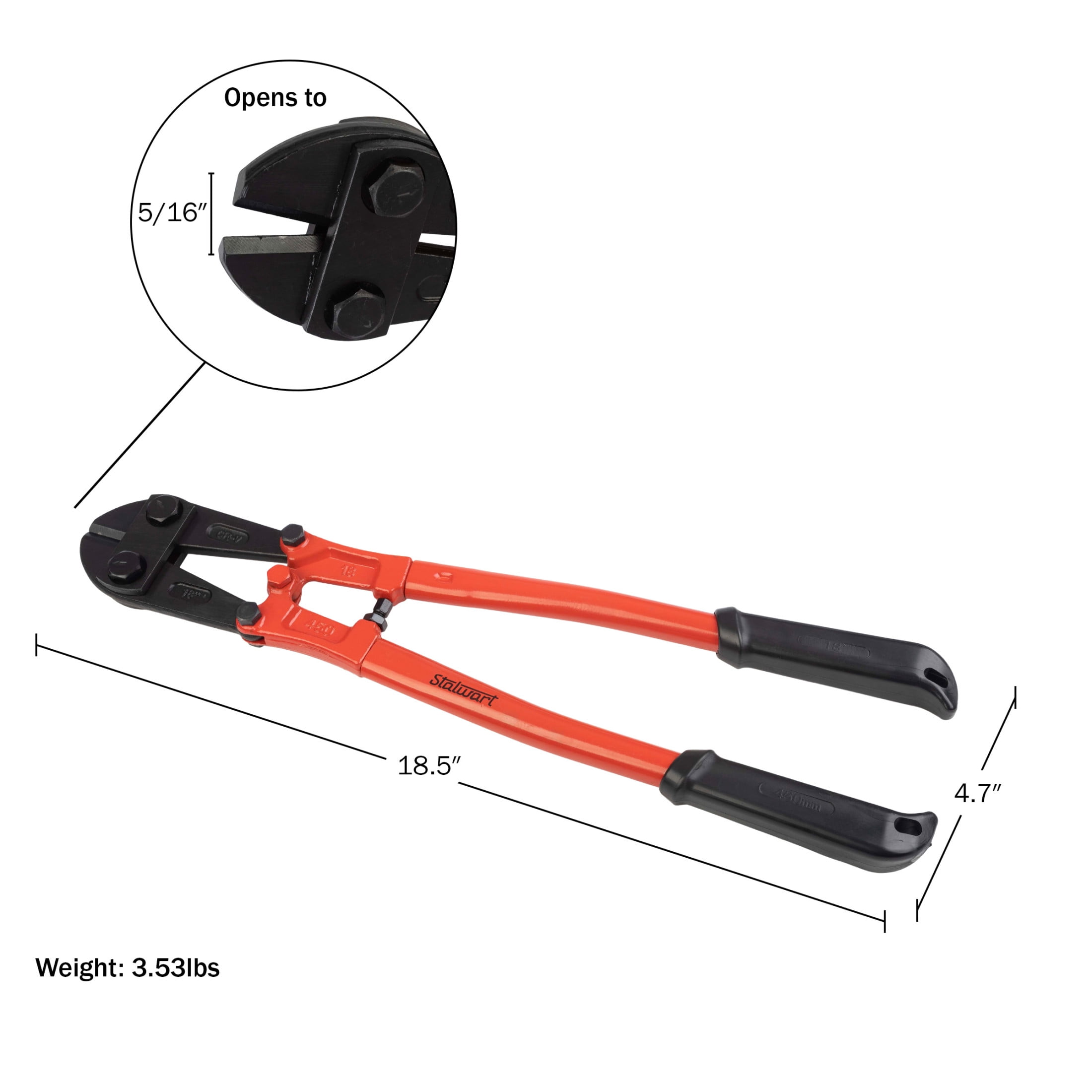 Stalwart 18-Inch Bolt Cutter Cuts 5/16-Inch Chains, Wires, Bolts and Locks