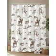 thumbnail image 4 of Western Farmhouse Shower Curtain, Cowboy Horse Desert Bathroom Decor Curtains Set with Hooks, Brown White Waterproof Fabric Home Accessories， 72 X 78 Inch Long, 4 of 6