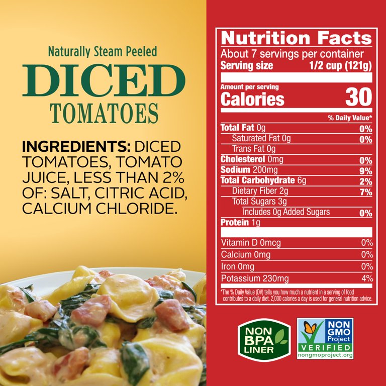 Canned Tomatoes Nutrition Label