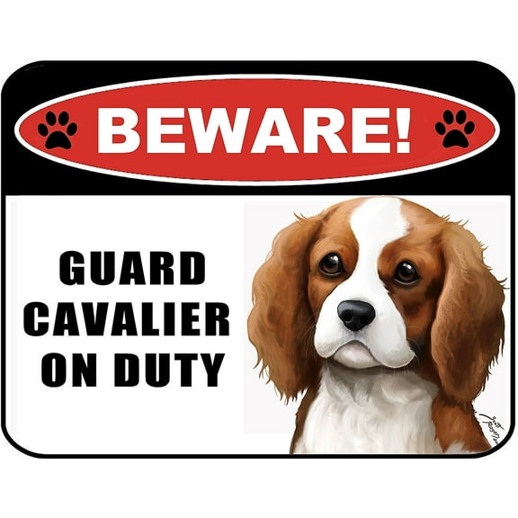 PCSCP Beware Guard Cavalier (v1) on Duty Laminated Warning Sign