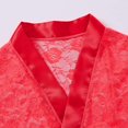thumbnail image 3 of TANBOM Men's Floral Lace Short Sleeve Open Front Belted Kimono Sleepwear Robe, Red, 1-Pack, M, 3 of 6
