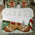 thumbnail image 2 of Pratyus Gingerbread Man 3-Piece Bedding Set with Modern Print, Soft Microfiber, Easy Care, for Bedroom and Guest Room Decor, Christmas Theme 87x68in, 2 of 8