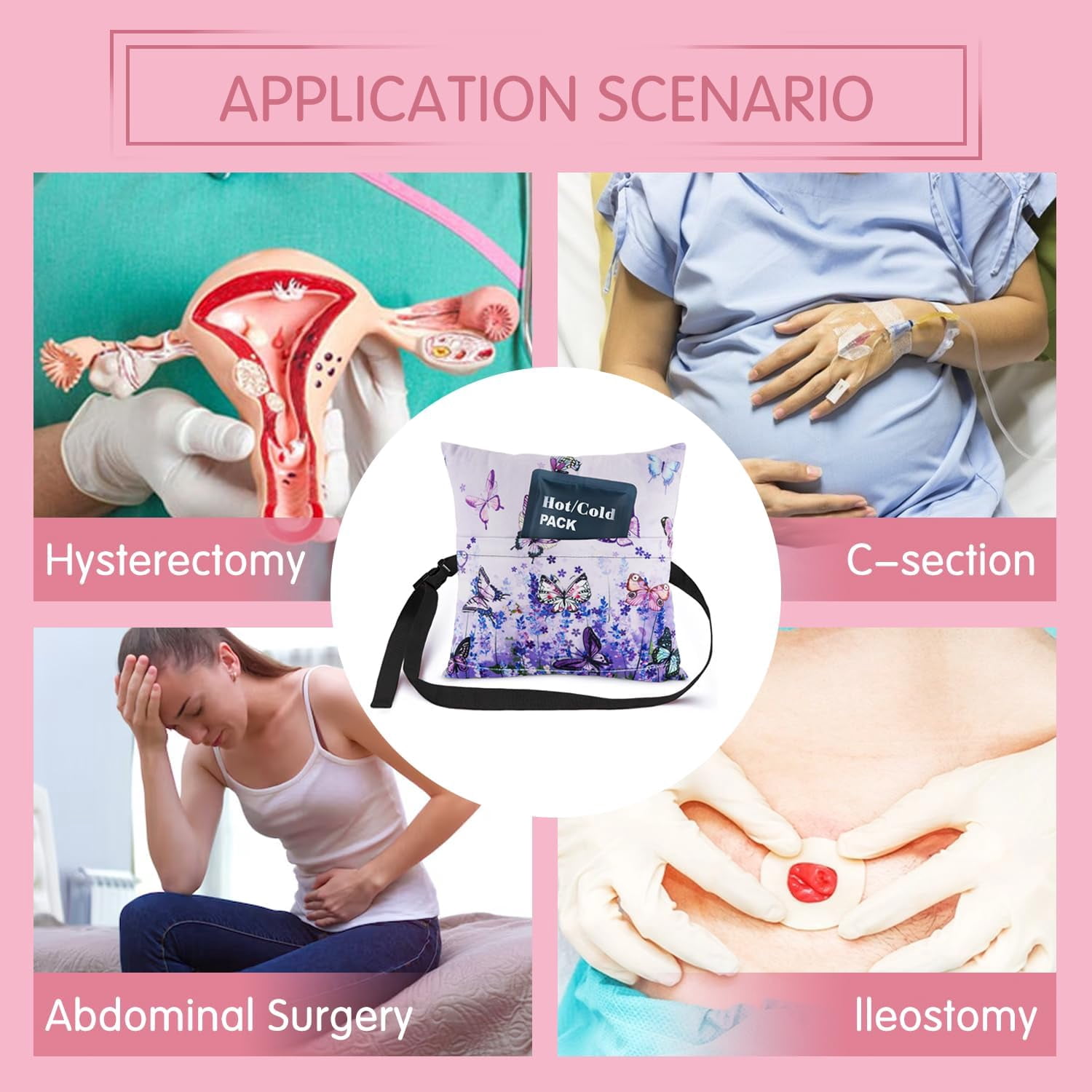 Hysterectomy Pillow C Section Recovery Surgery for Women Mastectomy Pillows Post Tummy Pillow Cushion After Abdominal Surgery Gifts Hysterectomy Recovery Must Haves Insertable Ice Pack