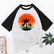 thumbnail image 5 of Tops con estampado de sol de playa de manga corta de ocio con cuello redondo de verano para mujer OAVQHLG3B Store  lin121212, 5 of 5