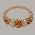 thumbnail image 5 of LBG British Made 18k Rose Gold Natural Citrine & Opal Womens Band Ring - 33 size options - Size 11.5, 5 of 6