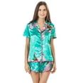 thumbnail image 1 of Ashford & Brooks Women's Satin Short Sleeve Pajama Shorts Set, 1 of 5