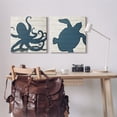 thumbnail image 2 of Stupell Industries Nautical Blue Silhouette Octopus Sea Turtle Aquatic Animals, 24 x 24, Design by Julie DeRice, 2 of 6