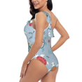 thumbnail image 4 of Wukai Sea Turtle Chic One Shoulder Swimwear with Ruffle Design and Tummy Control Skirt: Fashionable, Supportive, Comfortable for Beach-Small, 4 of 7