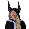 thumbnail image 2 of Disney Womens' Villains Maleficent 3D Horns Costume Full-Zip Hoodie, 2 of 6