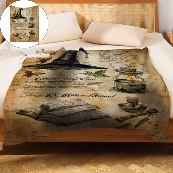 Cute Vintage Halloween Throw Blanket - Lightweight,Soft,Cozy,for Kids,Boys,Girls,All Season