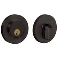 thumbnail image 1 of Baldwin 8244402 Contemporary Deadbolt Single Cylinder, Distressed Oil - Rubbed Bronze, 1 of 1