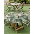 thumbnail image 3 of Outdoor Tablecloth with Umbrella Hole and Zipper, Sage Green Ombre Round Table Cloth 54 Inch Waterproof Tablecloth, Gradient Abstract Art Vintage Picnic Table Cover for Patio Camping, 3 of 7