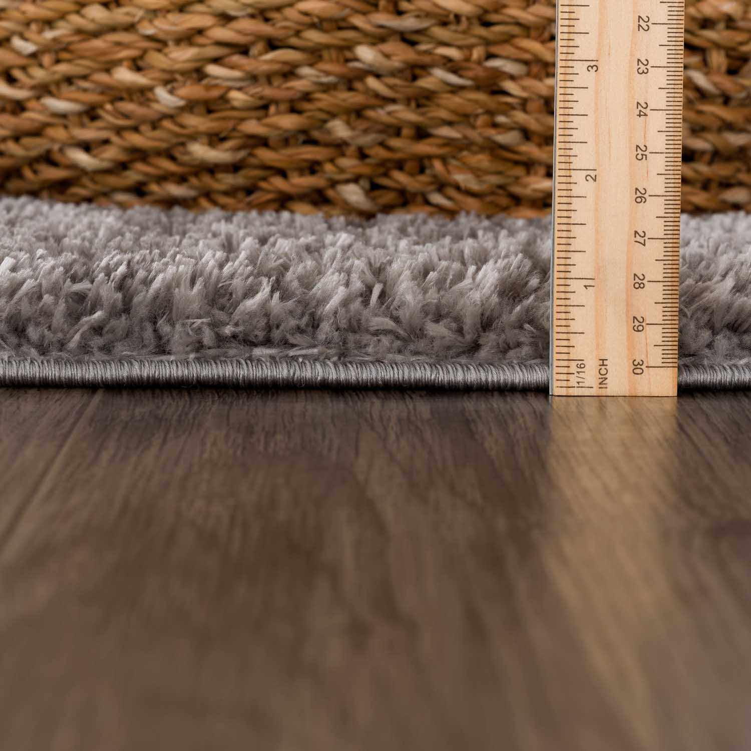 Hauteloom Heavenly Solid Shag Area Rug for Living Room Bedroom - High Pile Fluffy Carpet - Soft Shaggy Cozy Plush Rug - Grey, Dark Gray - 2' x 3'