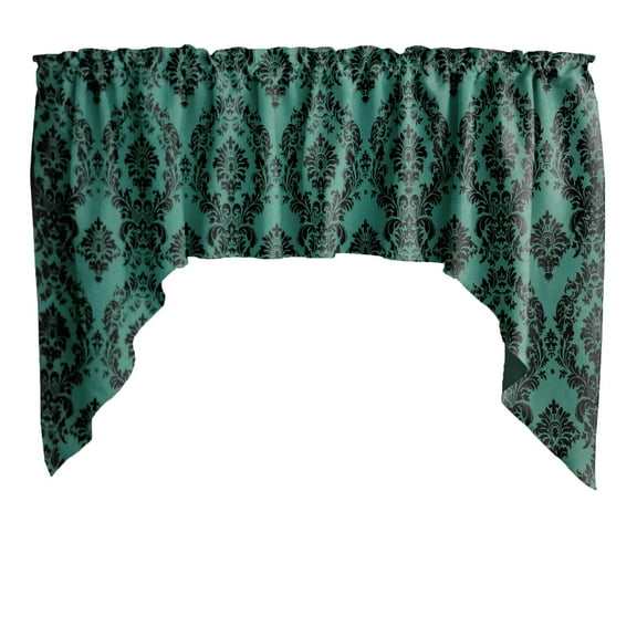 Damask Taffeta Swag Valance Curtain Window Treatment Kitchen Home Décor 58" Wide / 36" Tall