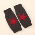 thumbnail image 4 of CUZIBR Womens Gloves Fingerless Star Print Woolen Gloves Thickened Half Finger Mitten Warm Outdoor Cold Weather For Unisex, 4 of 5