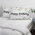 thumbnail image 4 of White Birthday Body Pillow Cover,Pillowcase Protectors with Zipper,Breathable Decorative Throw Pillow Case Cover,Colorful Confetti Ribbons Polka Dots Classroom Pillow Shams for Couch Sofa 24x36Inch, 4 of 8