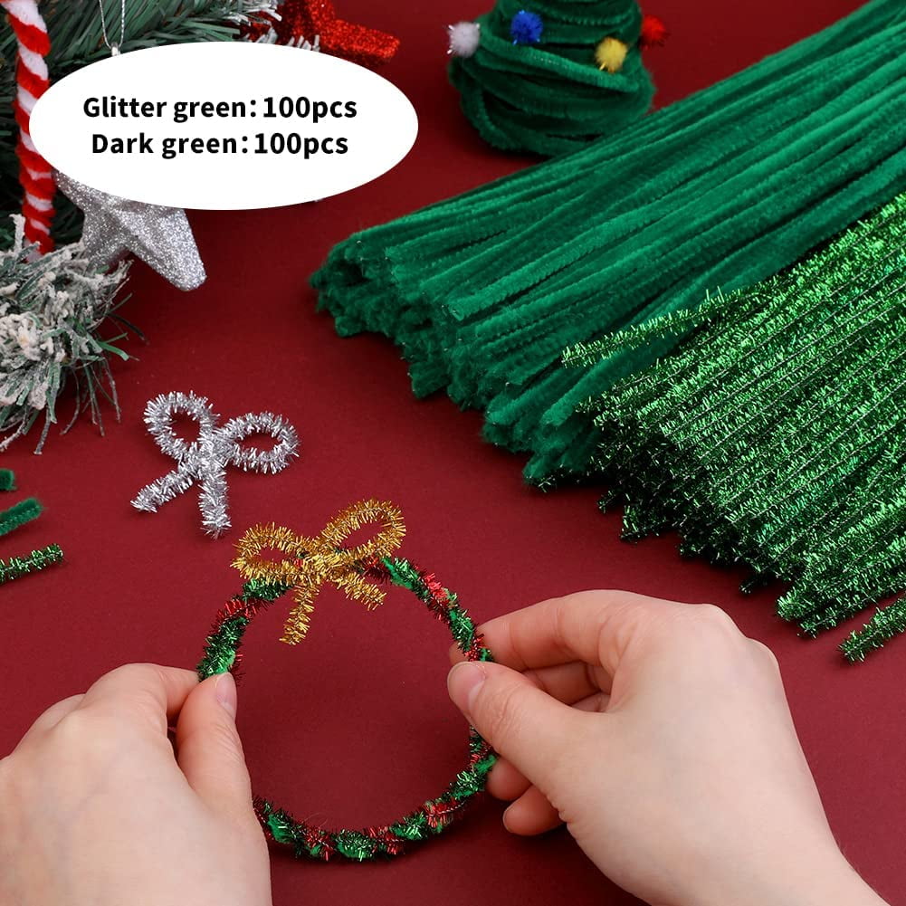 Tofficu 100pcs Thick Pipe Cleaners Christmas Tree Ornament Craft Pipe  Cleaners Christmas Tree Diy Ornament Diy Pipe Cleaners Kids Craft Supplies  Stick