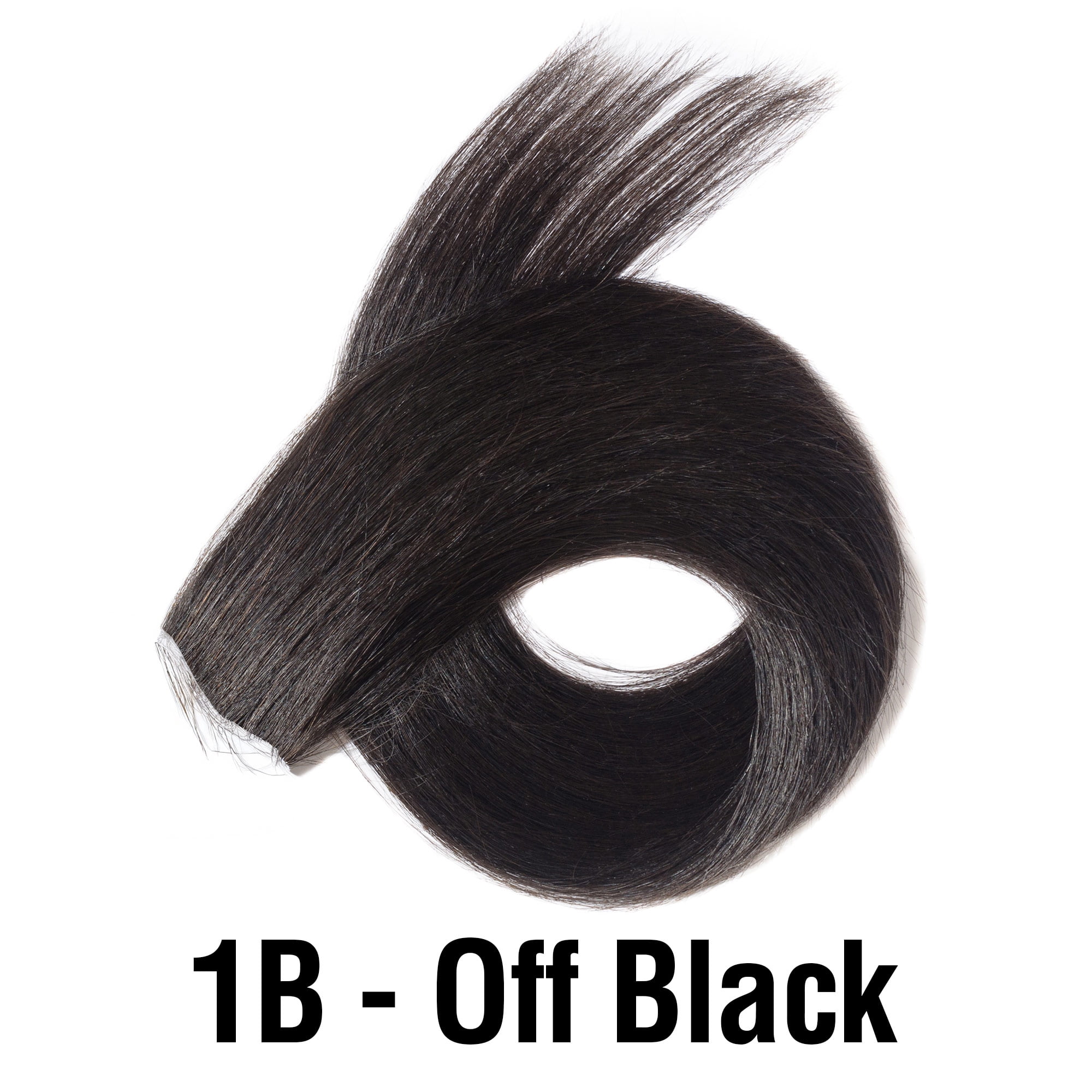 Tail Couture Clip-In Ponytail Extension – 18” 100% Human Hair, Seamless Two-Piece Set – Natural Look, Damage-Free, Easy to Apply – Long Straight Pony Tail Hair Piece for Women #1B - Off Black