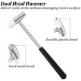 thumbnail image 2 of Dual Head Small Hammer, 7 Inches, Plastic Head and Metal Head, Black Plastic Grip, Double face Jewelry Mallet, Mini Hammer for Crafts, Watch, Tuning, Woodworking, Toys, DIY, Leather, Instruments, 2 of 5